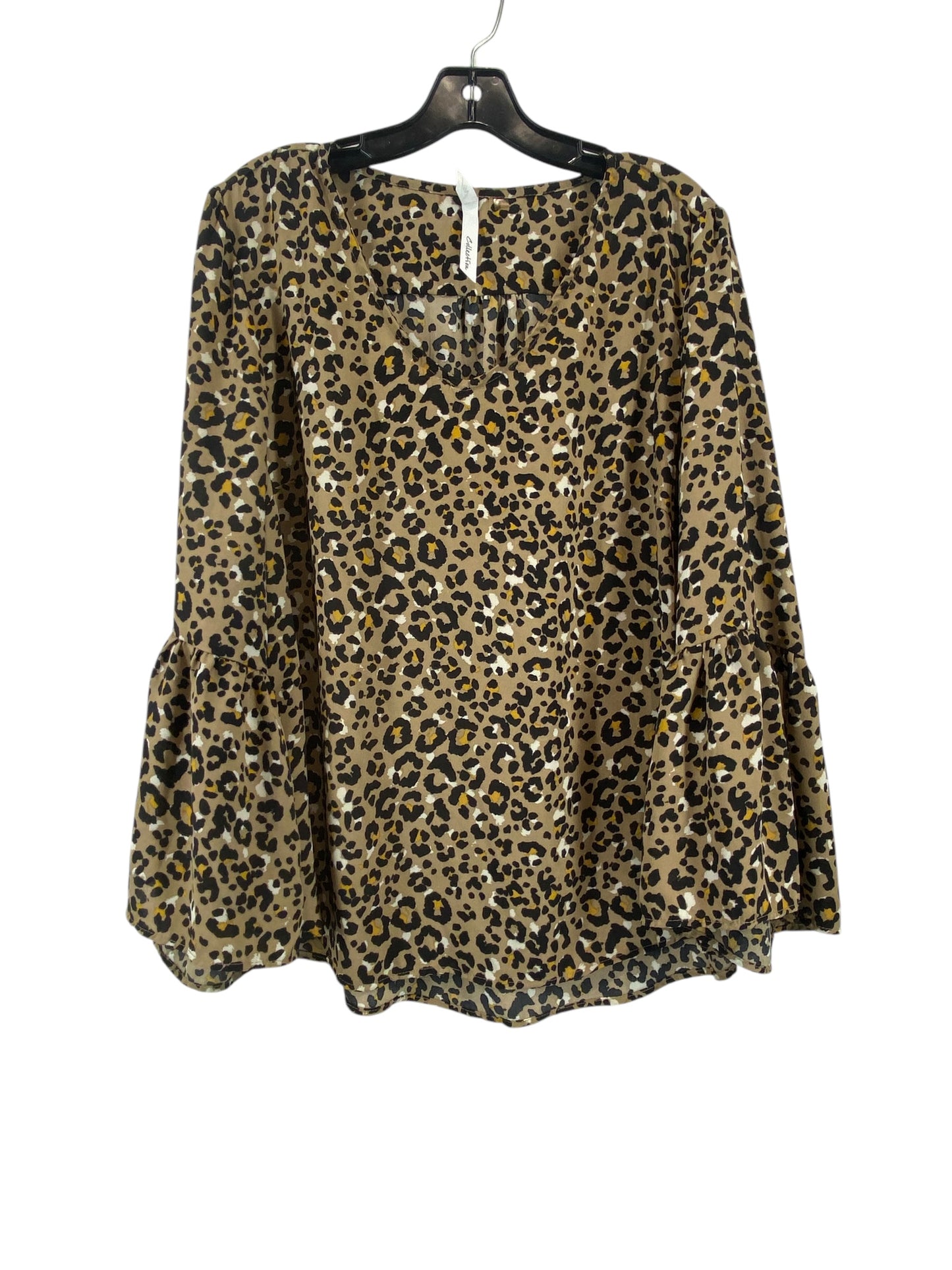 Top Long Sleeve By Ny Collection In Animal Print, Size: Xl