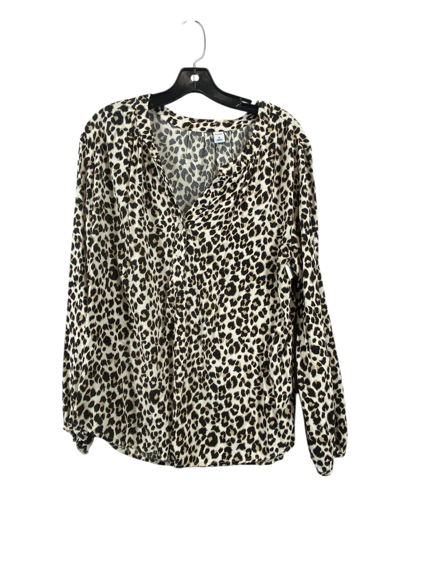 Top Long Sleeve By Old Navy In Animal Print, Size: Xl