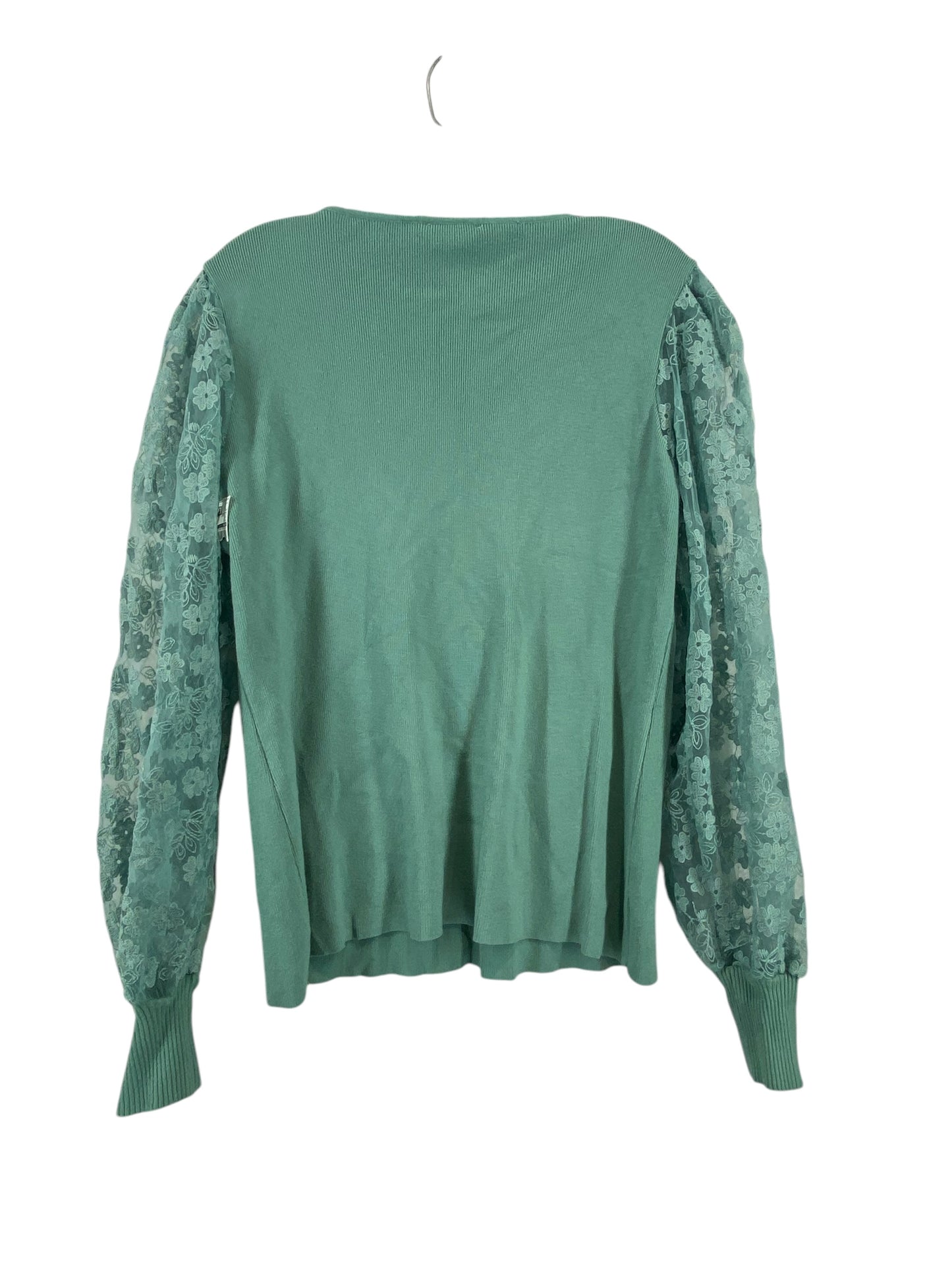 Top Long Sleeve By Sioni In Green, Size: L