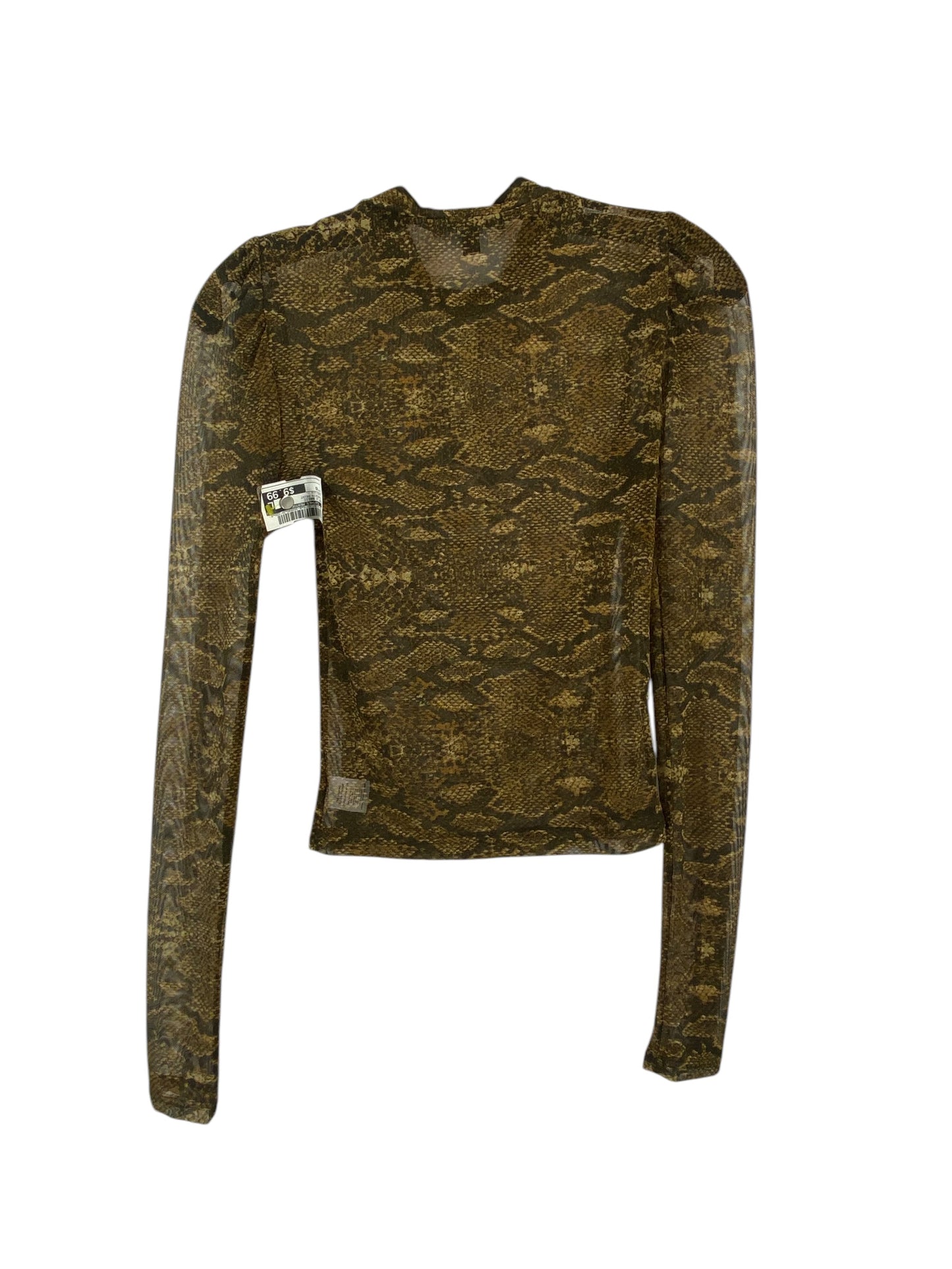 Top Long Sleeve Basic By Clothes Mentor In Snakeskin Print, Size: Xs