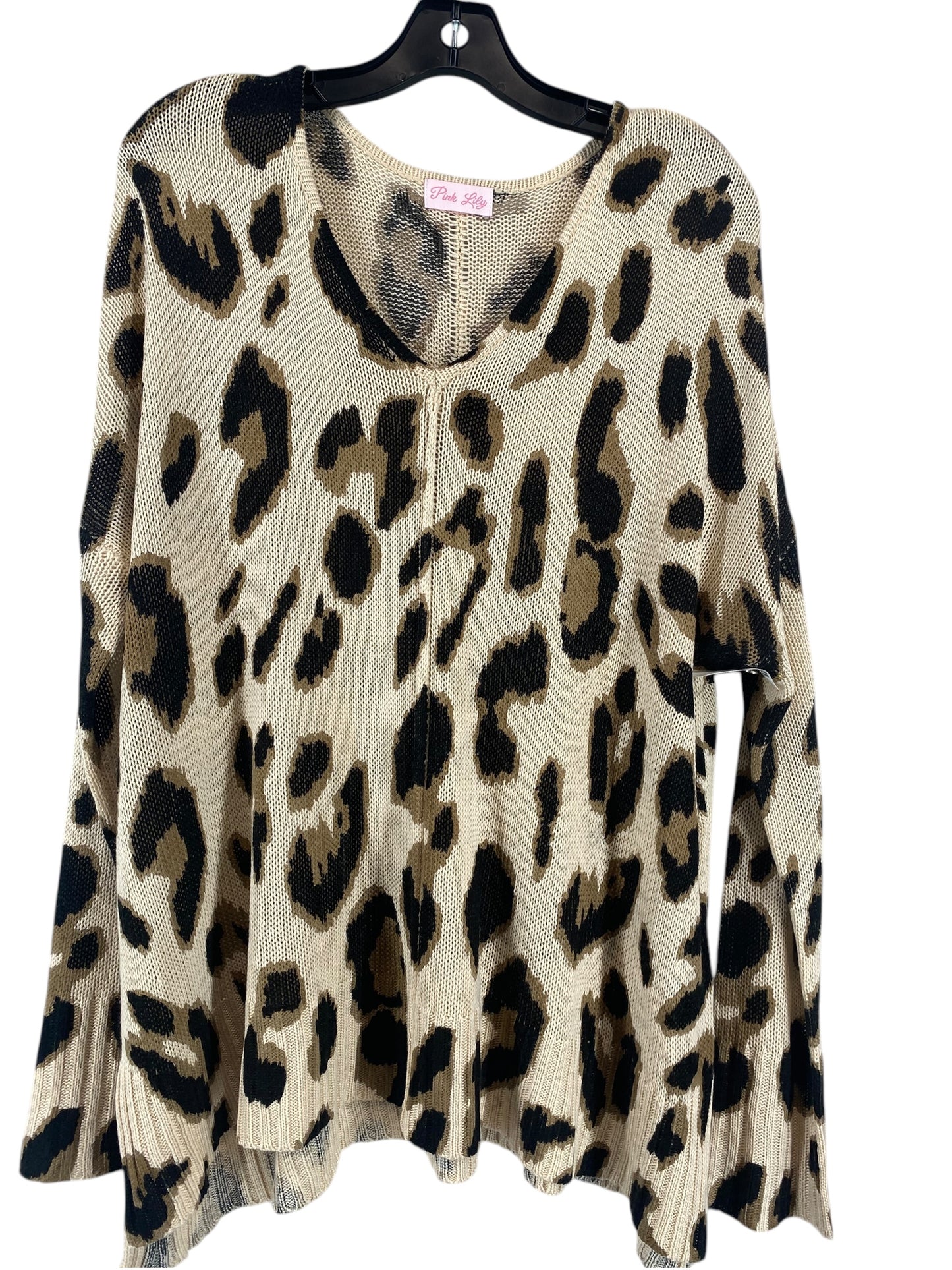 Sweater By Pink Lily In Animal Print, Size: M