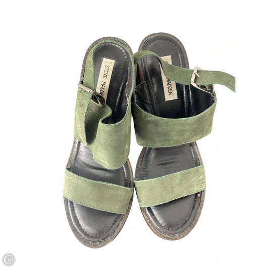 Shoes Heels Block By Steve Madden In Green, Size: 10