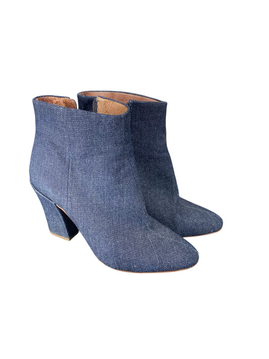 Boots Ankle Heels By Louise Et Cie In Blue Denim, Size: 7.5