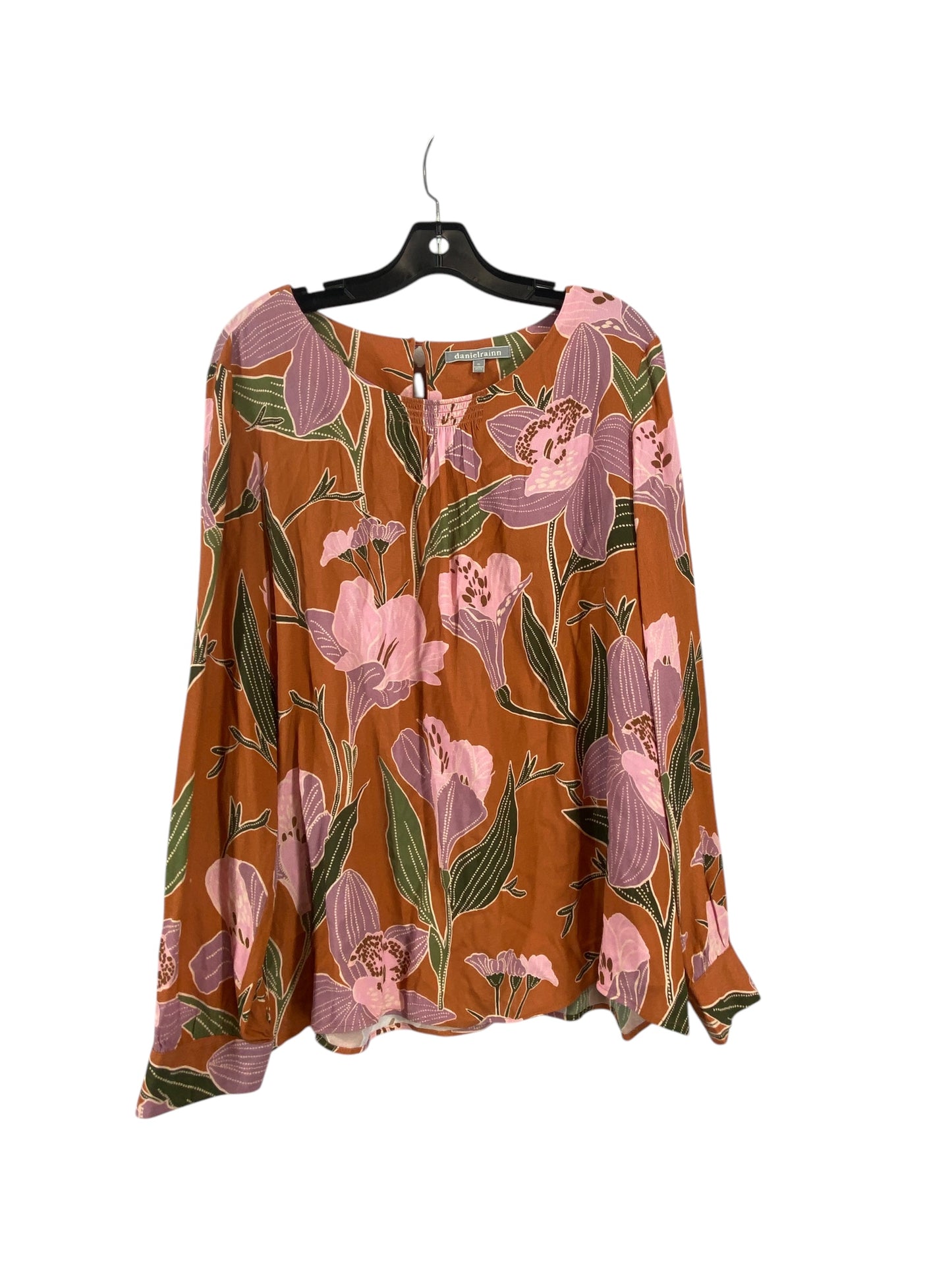 Blouse Long Sleeve By Daniel Rainn In Multi-colored, Size: Xl