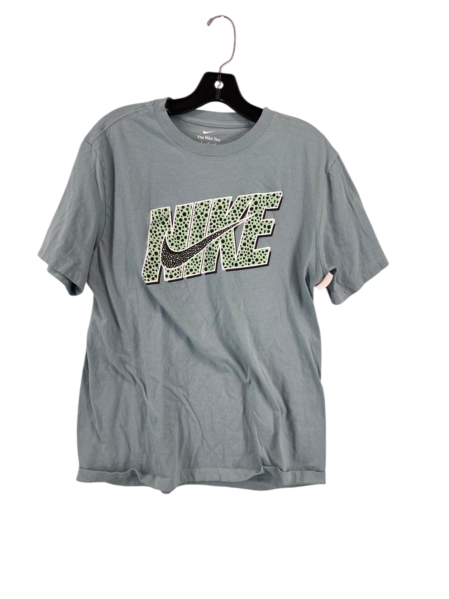 Athletic Top Short Sleeve By Nike In Teal, Size: M