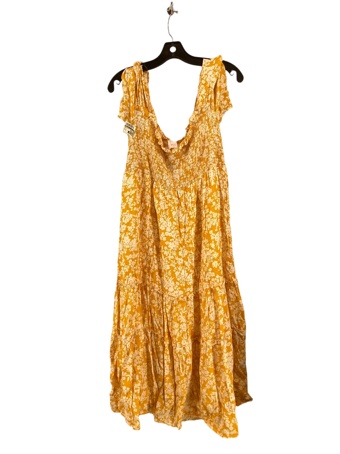 Dress Casual Midi By Pink Lily In Yellow, Size: Xl