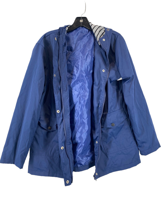 Coat Raincoat By Clothes Mentor In Blue, Size: M