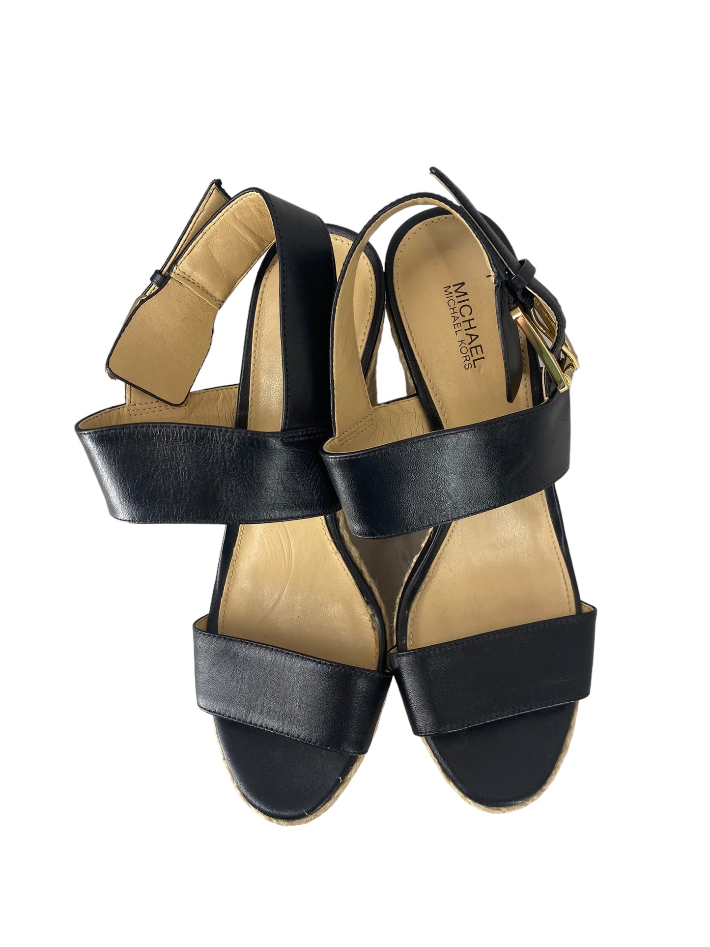 Sandals Heels Wedge By Michael By Michael Kors In Black, Size: 7.5