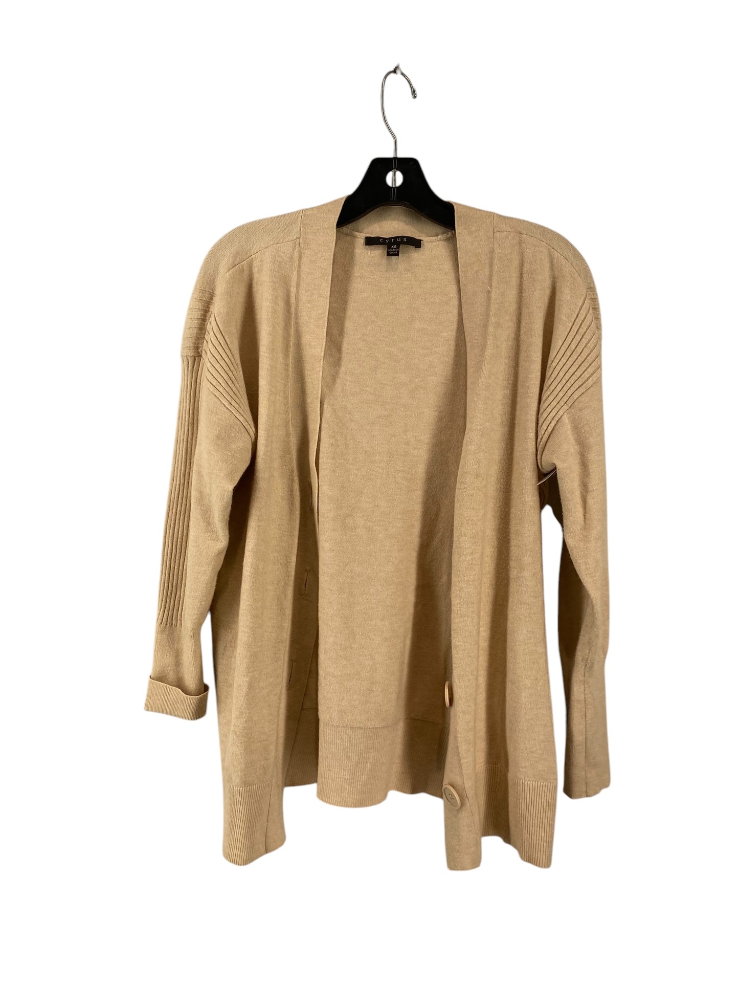 Cardigan By Cyrus Knits In Tan, Size: Xs