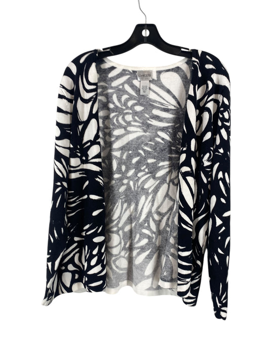 Cardigan By Chicos In Black & White, Size: 3x