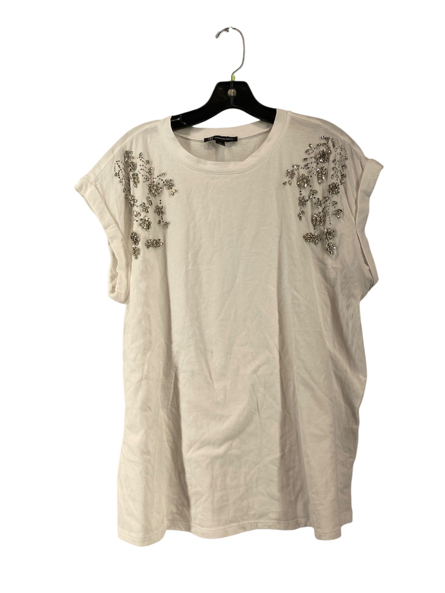 Top Short Sleeve By Inc In White, Size: L