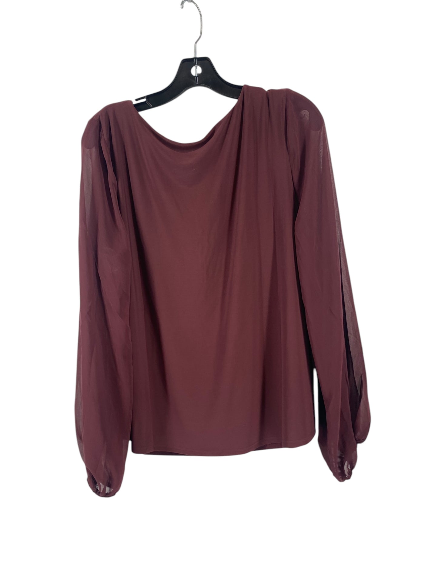 Top Long Sleeve By White House Black Market In Maroon, Size: Xl