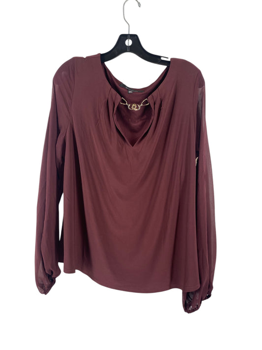 Top Long Sleeve By White House Black Market In Maroon, Size: Xl