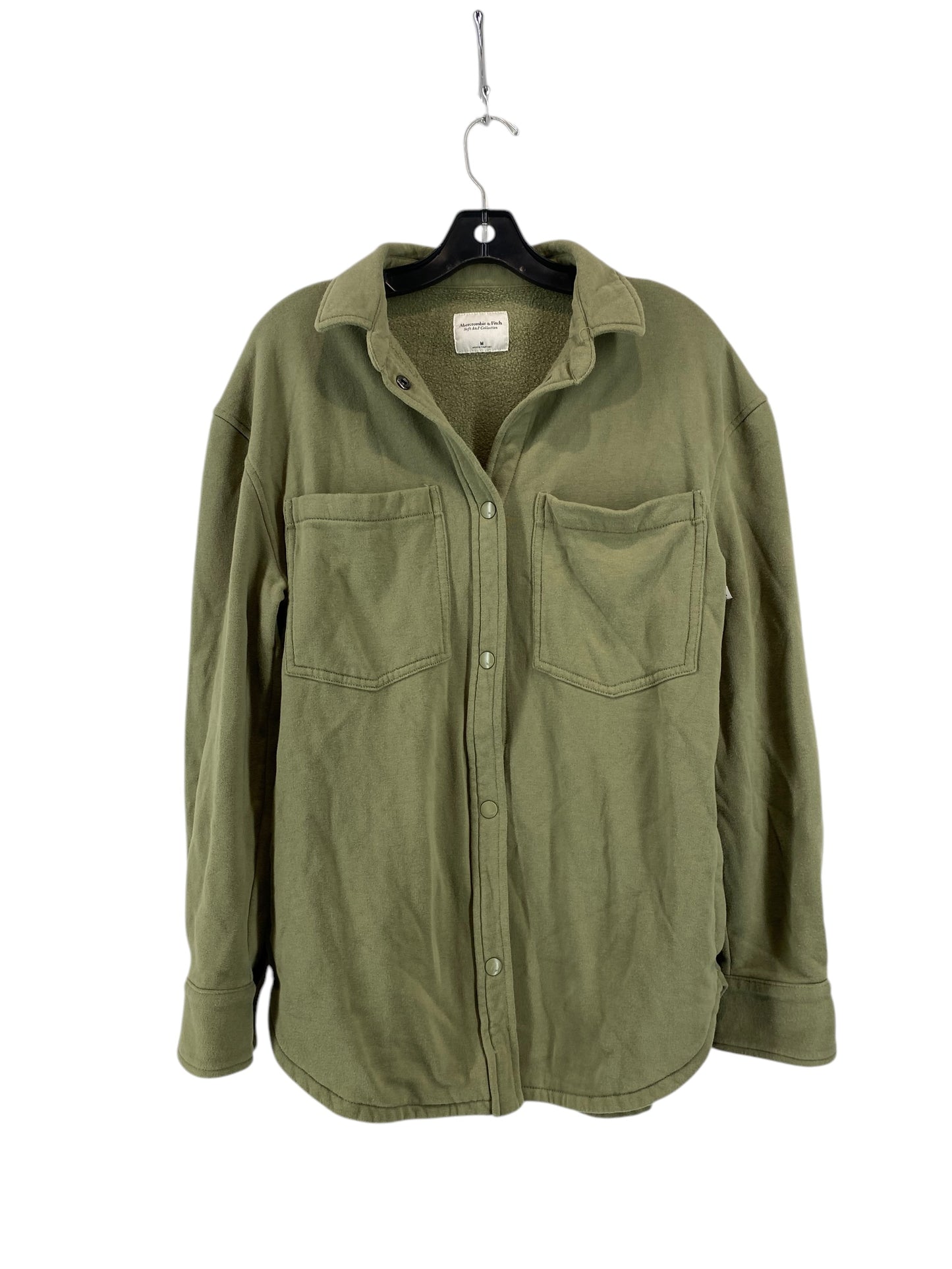 Jacket Shirt By Abercrombie And Fitch In Green, Size: M