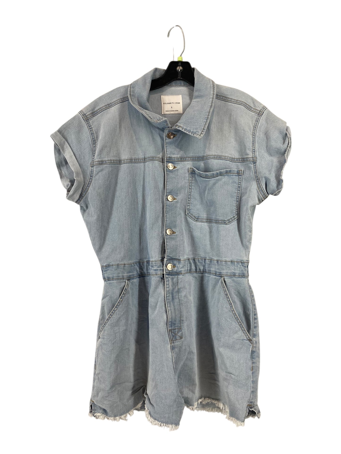 Romper By Celebrity Pink In Blue Denim, Size: L