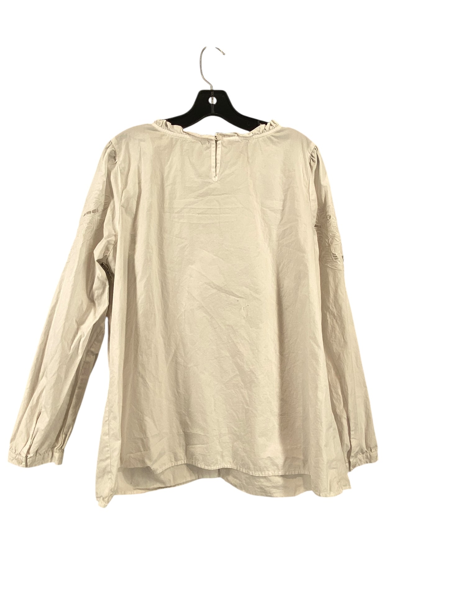 Top Long Sleeve By Talbots In White, Size: Xl