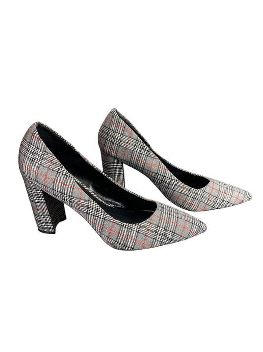 Shoes Heels Block By Nine West In Plaid Pattern, Size: 10.5