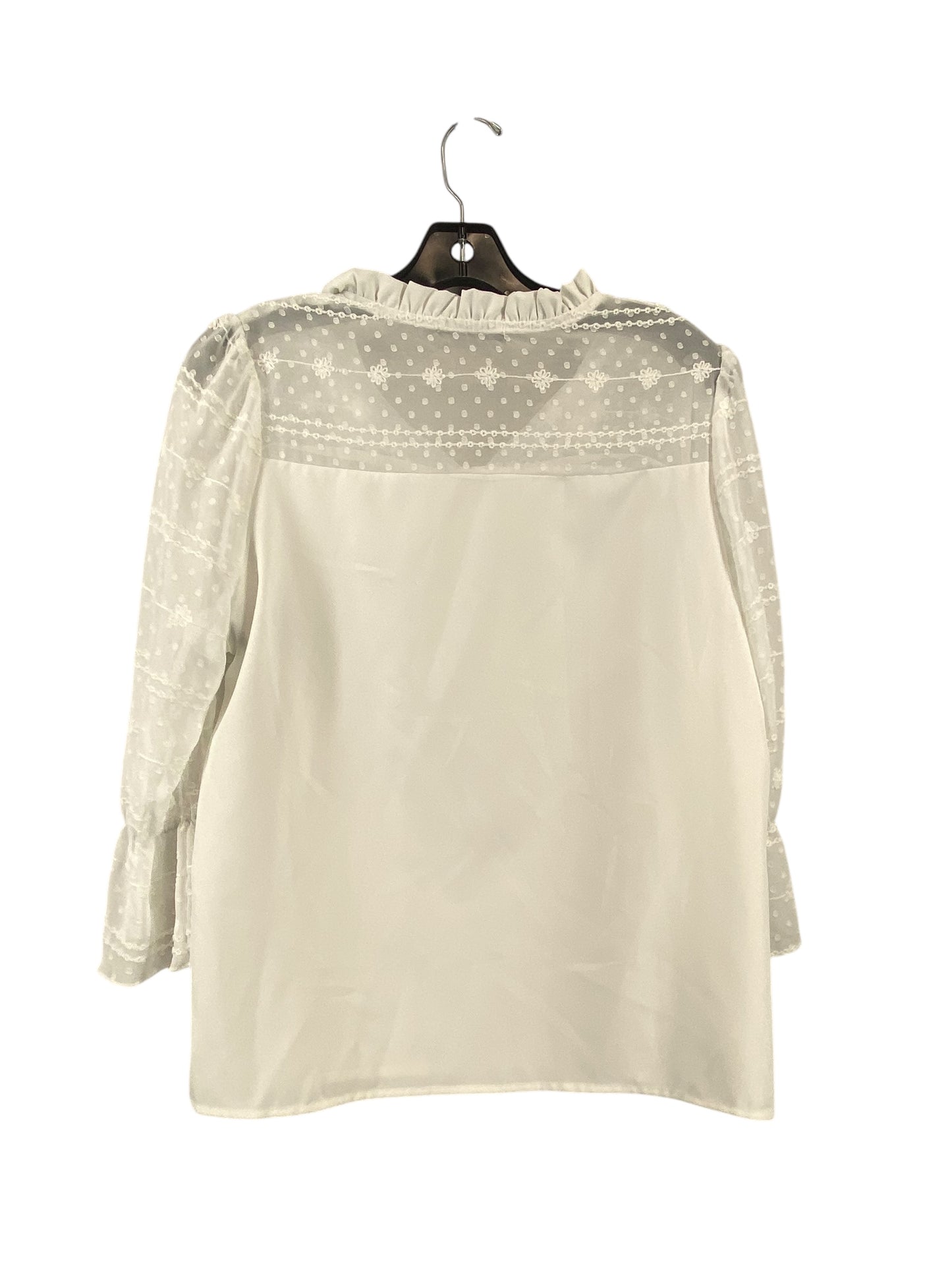 Top Long Sleeve By Shein In White, Size: L