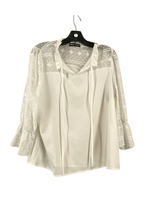 Top Long Sleeve By Shein In White, Size: L