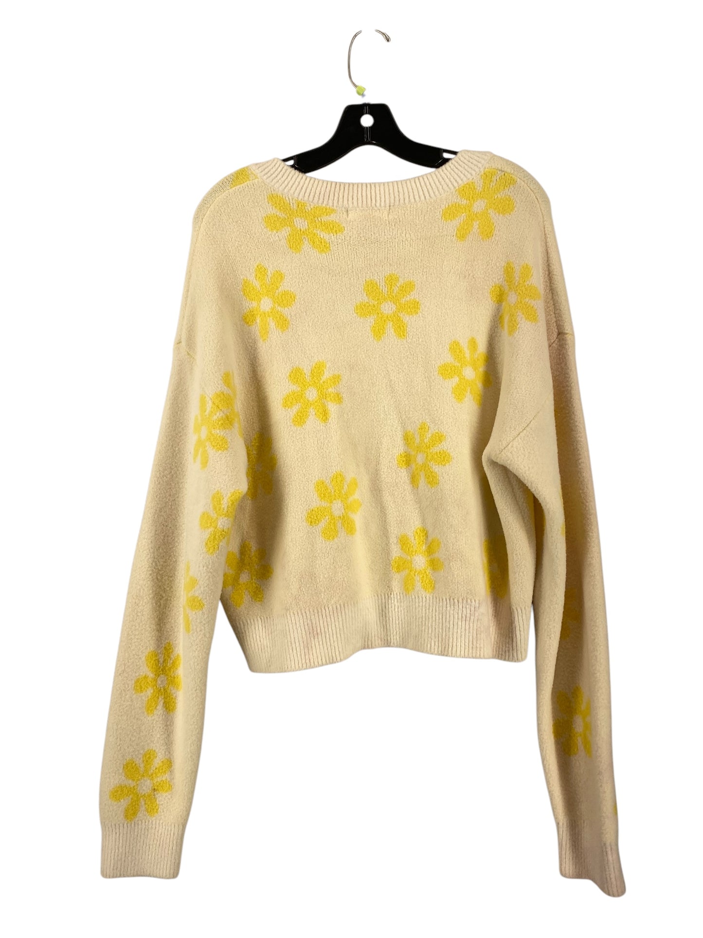 Sweater By Altard State In White & Yellow, Size: L