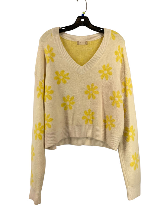 Sweater By Altard State In White & Yellow, Size: L