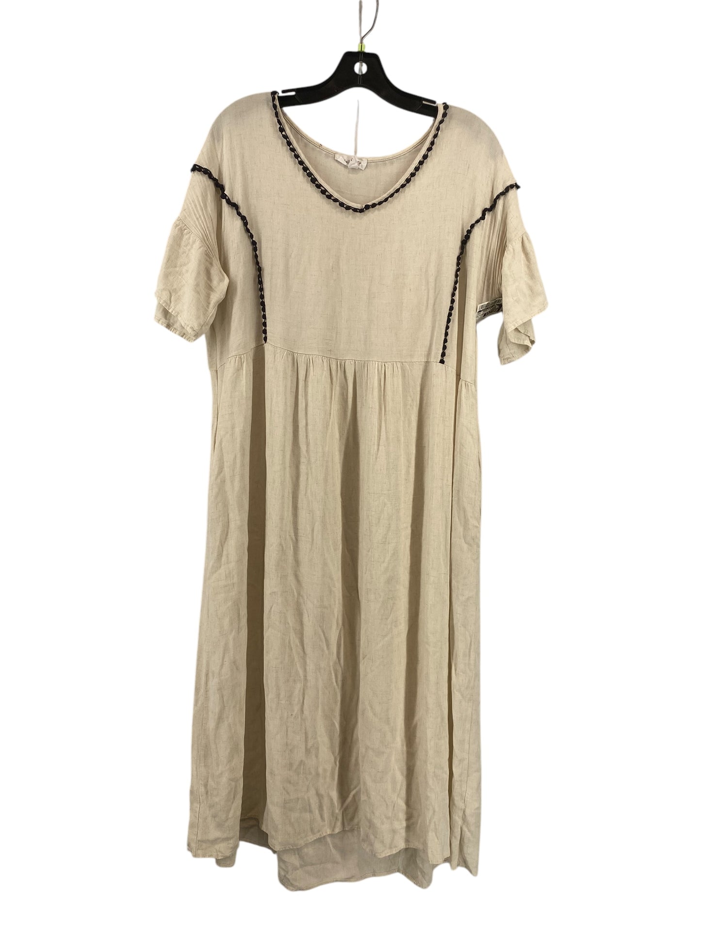 Dress Casual Midi By Clothes Mentor In Cream, Size: L