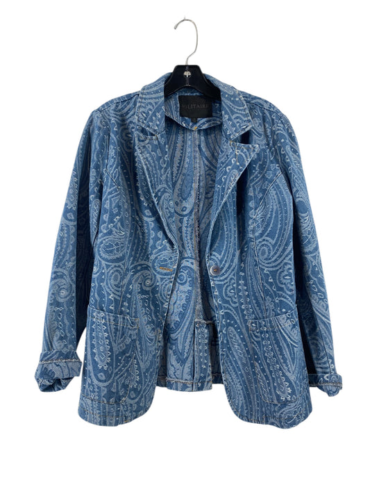 Jacket Denim By Solitaire In Blue Denim, Size: M