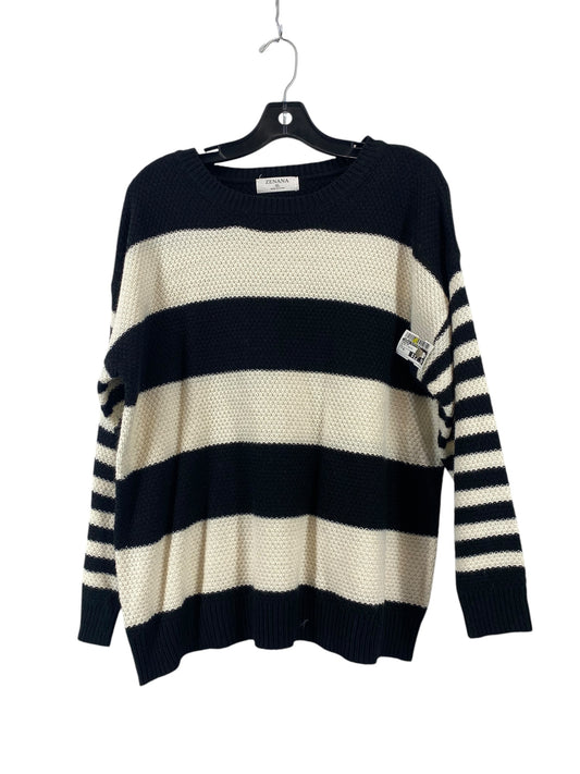 Sweater By Zenana Outfitters In Black & White, Size: Xl