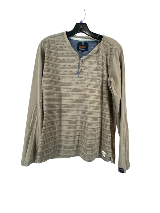 Athletic Top Long Sleeve Collar By Clothes Mentor In Beige, Size: M