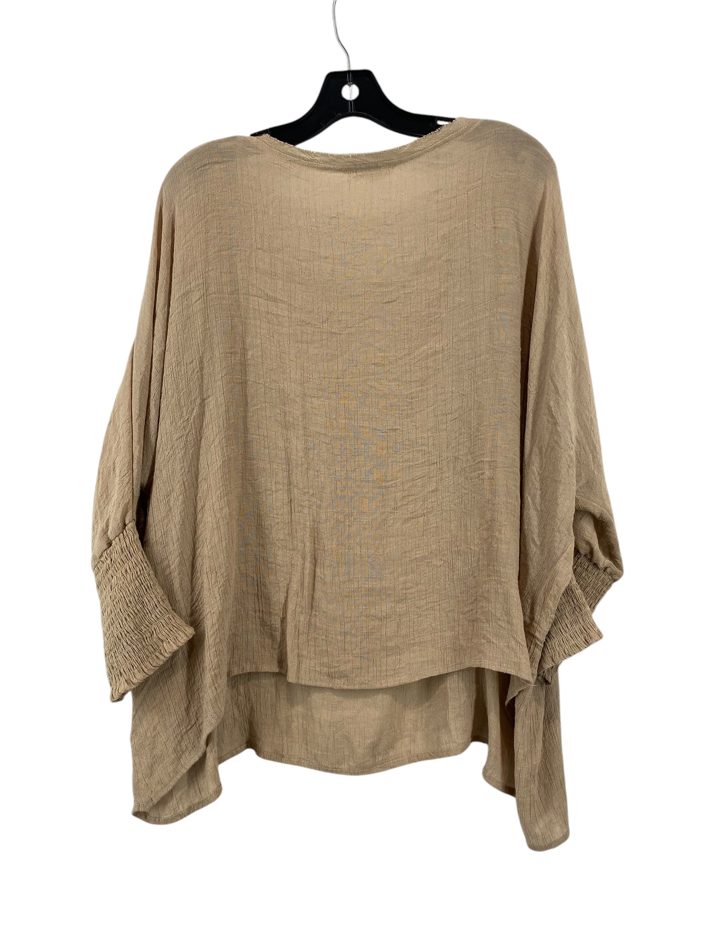 Blouse Long Sleeve By Ee Some In Tan, Size: S