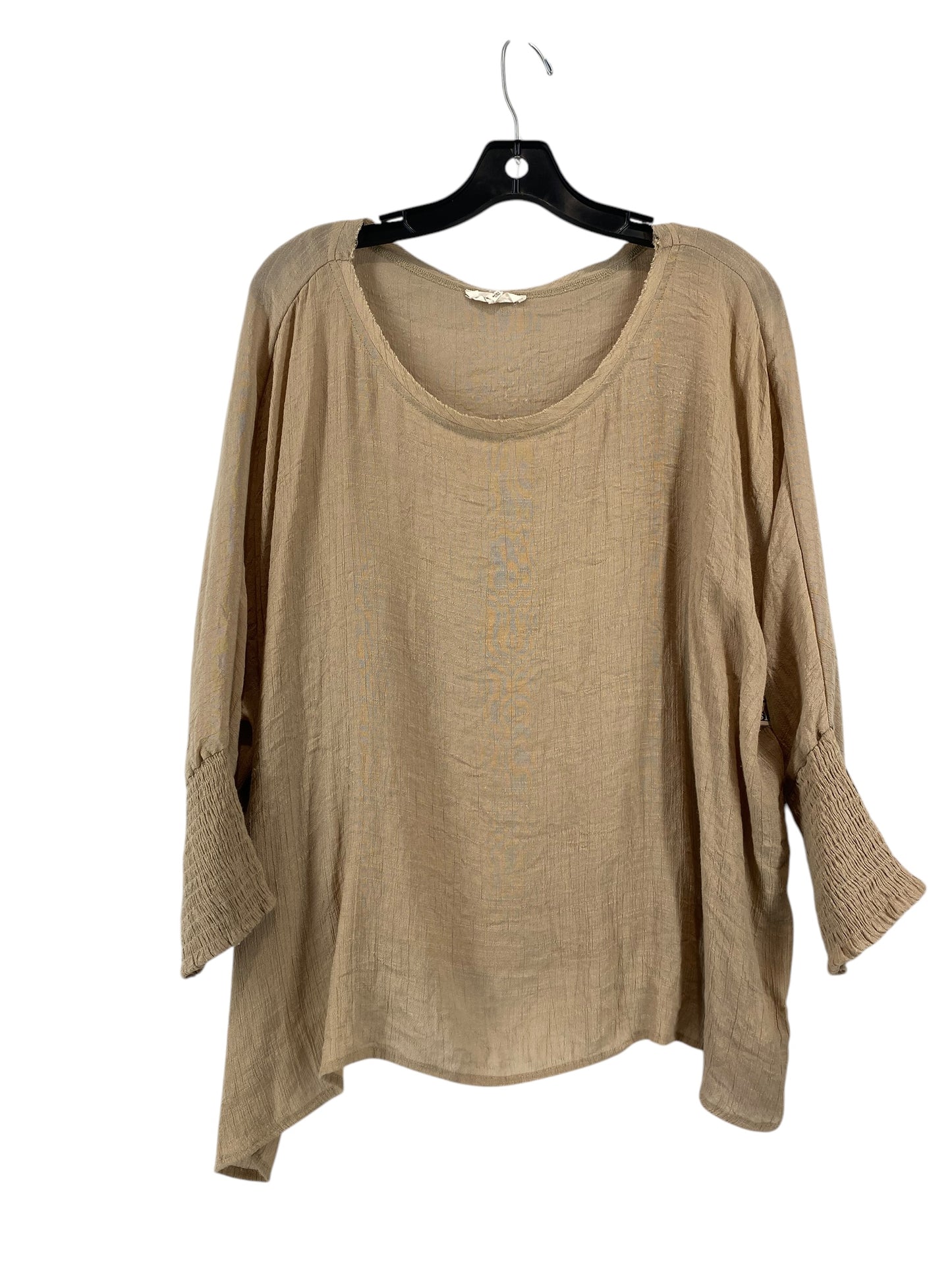 Blouse Long Sleeve By Ee Some In Tan, Size: S