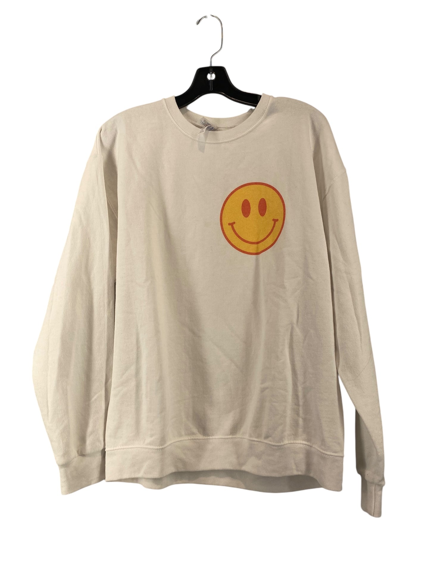 Sweatshirt Crewneck By Clothes Mentor In White, Size: L