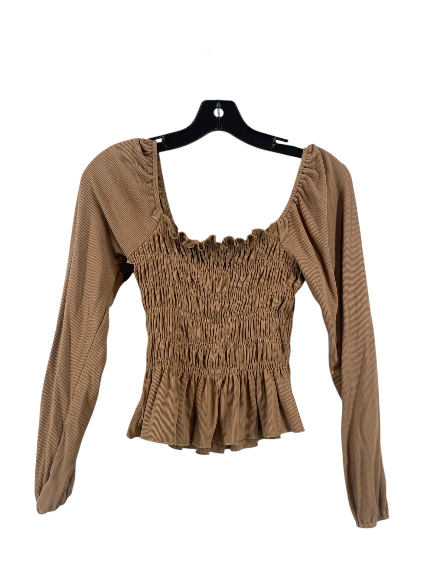 Top Long Sleeve By Altard State In Brown, Size: Xs