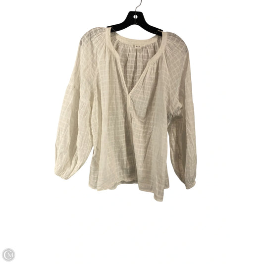 Top Long Sleeve By Gap In White, Size: L