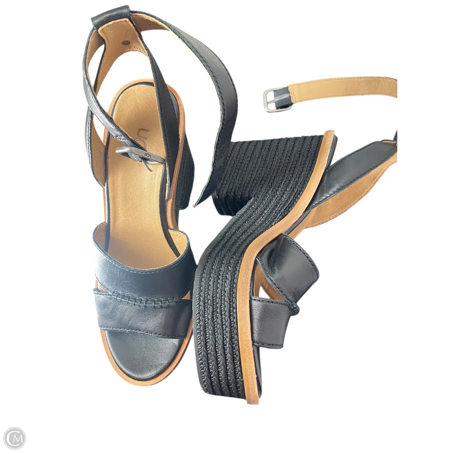 Sandals Designer By Ugg In Black, Size: 6