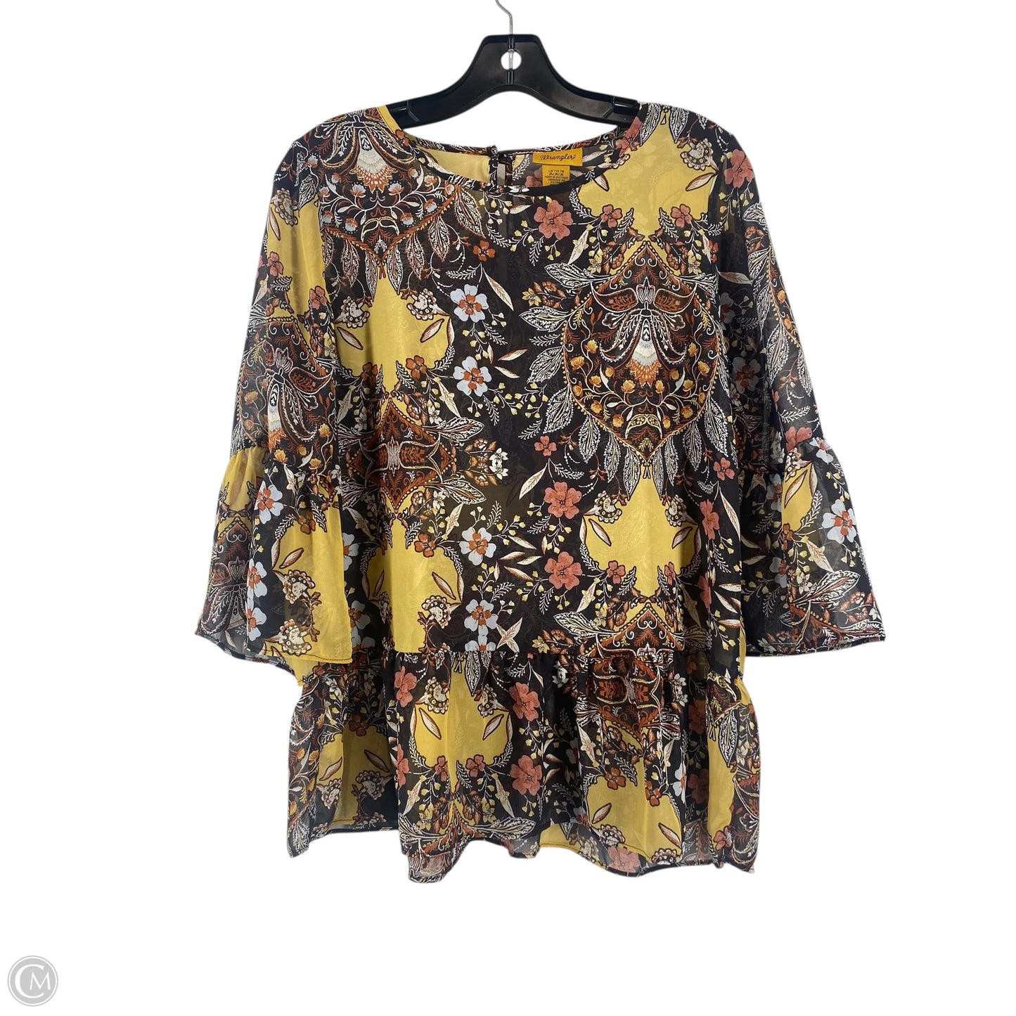Top Long Sleeve By Wrangler In Floral Print, Size: M