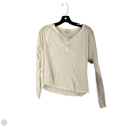 Top Long Sleeve By Evereve In White, Size: S