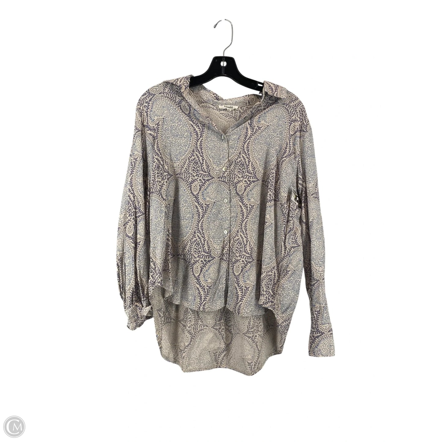 Top Long Sleeve By Splendid In Blue & Cream, Size: Xs