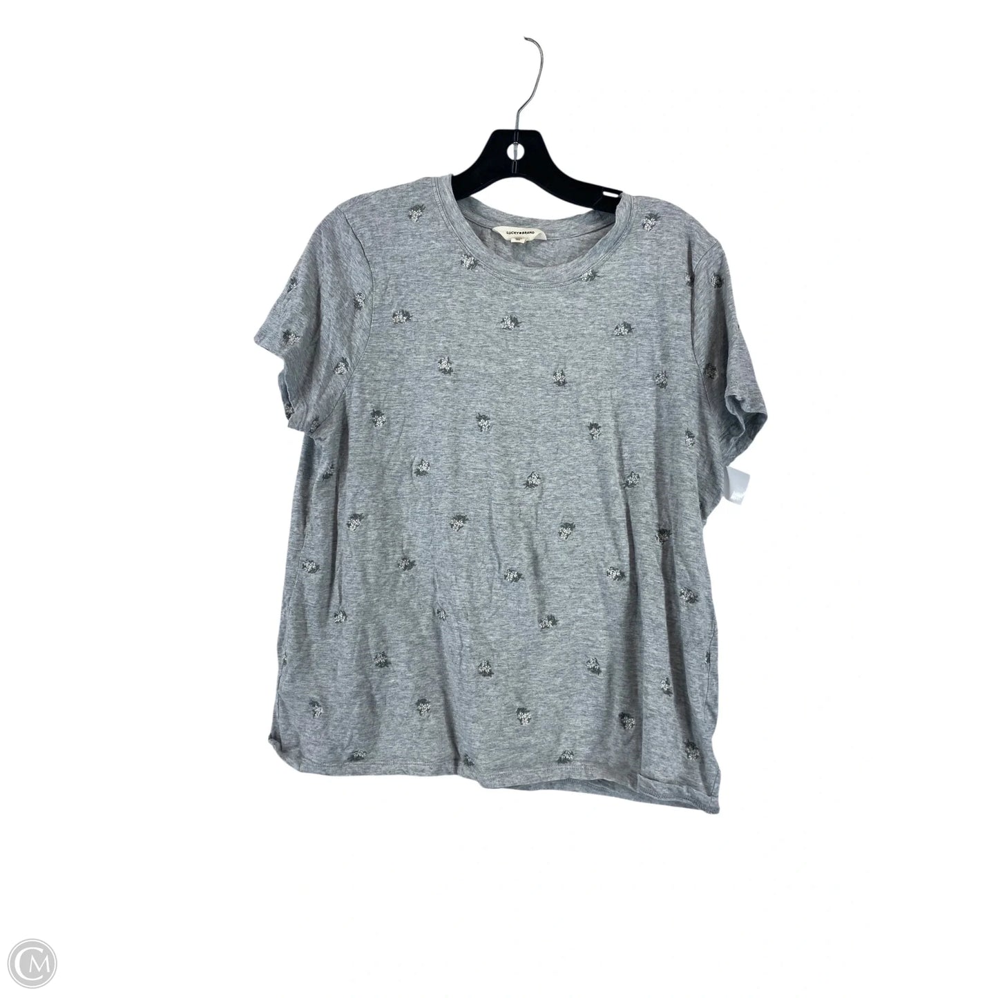 Top Short Sleeve By Lucky Brand In Grey, Size: Xl