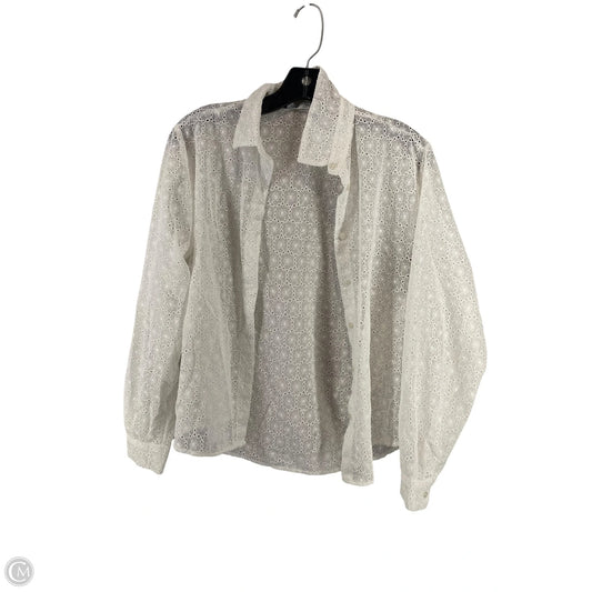 Top Long Sleeve By Zara In White, Size: M