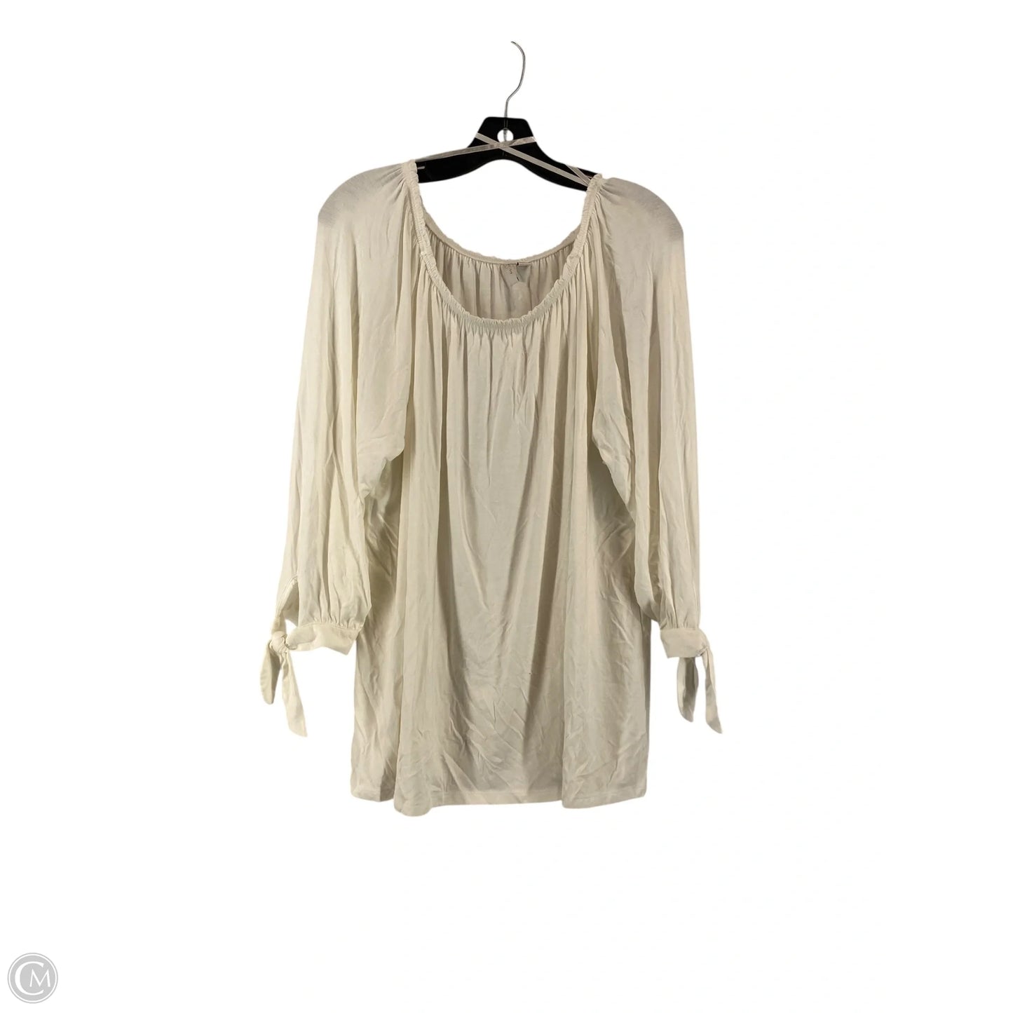 Top Long Sleeve By Cato In White, Size: Xl