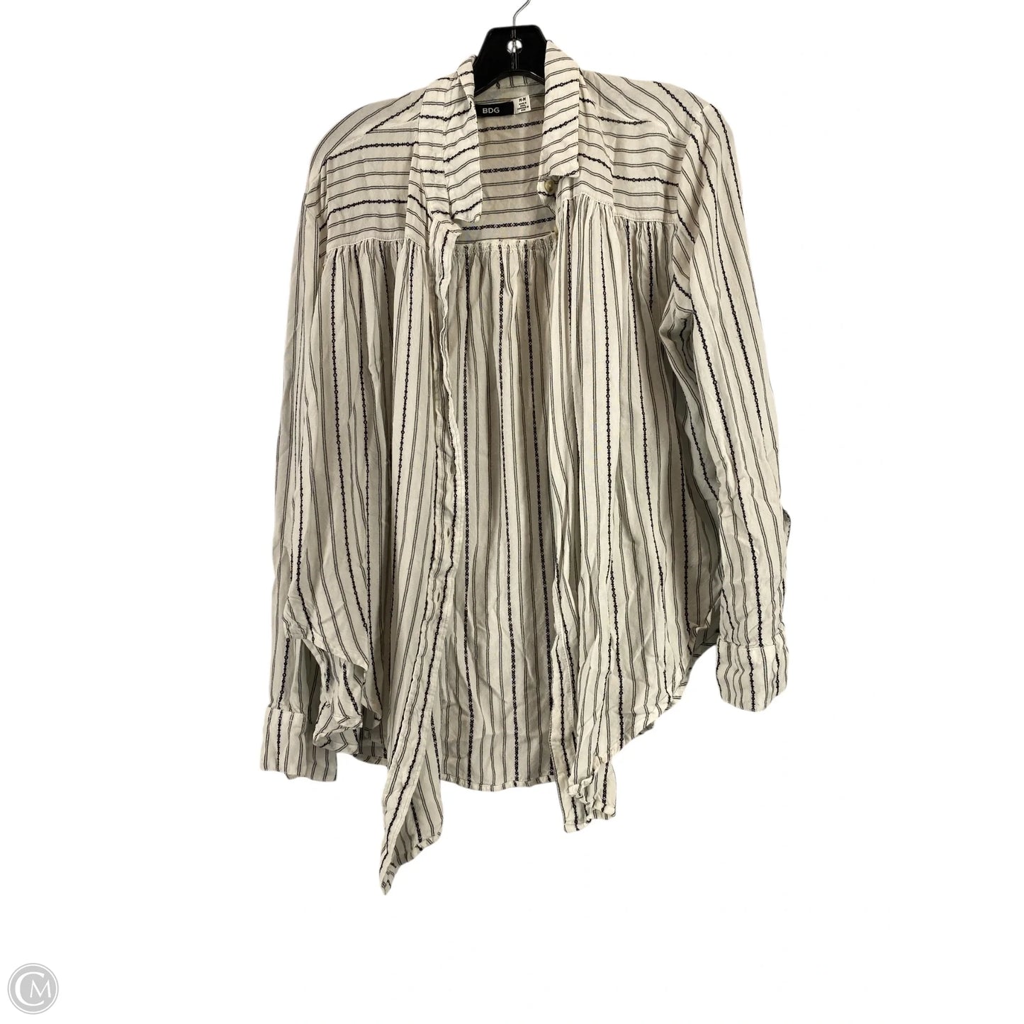 Top Long Sleeve By Bdg In Striped Pattern, Size: M