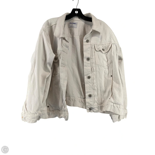 Jacket Denim By Old Navy In White Denim, Size: 2x