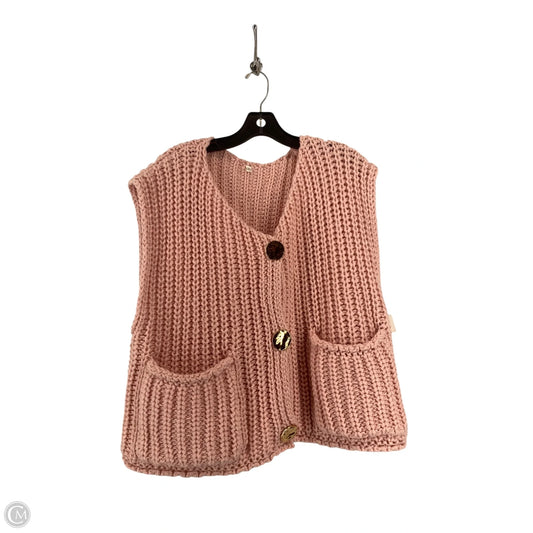 Vest Sweater By Cme In Pink, Size: Xl