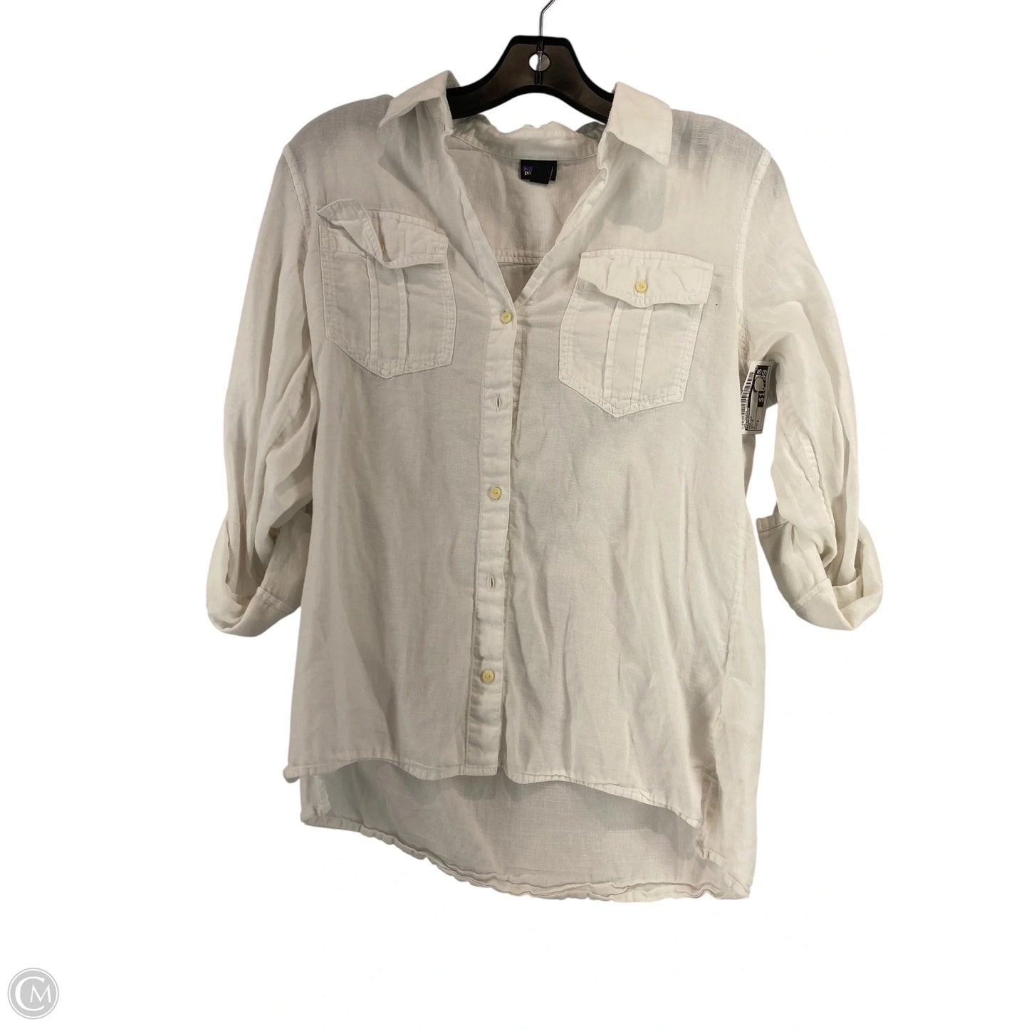 Top Long Sleeve By Patagonia In White, Size: S