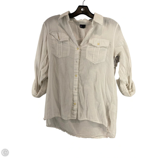 Top Long Sleeve By Patagonia In White, Size: S