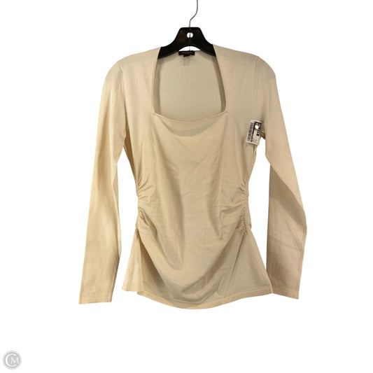 Top Long Sleeve By Ann Taylor In Cream, Size: M
