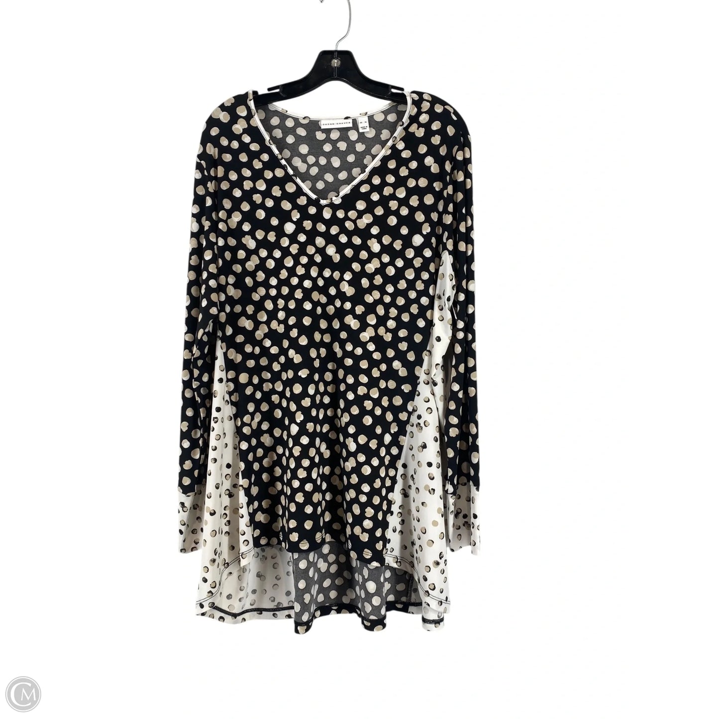 Top Long Sleeve By Susan Graver In Polkadot Pattern, Size: Xl
