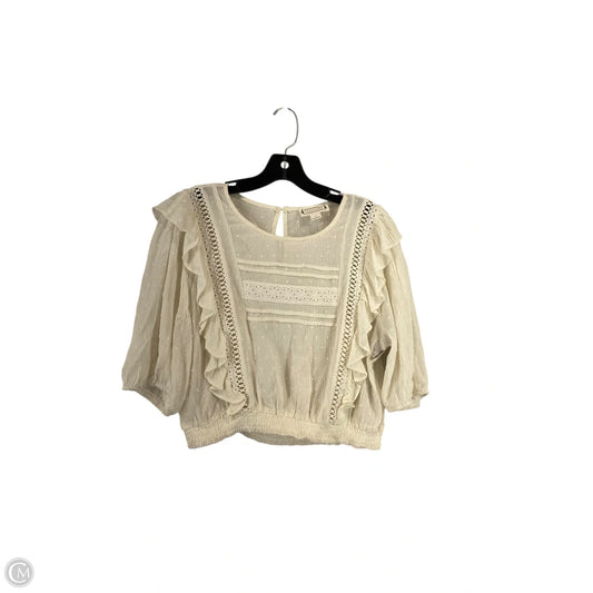 Top Short Sleeve By Loveriche In Cream, Size: L
