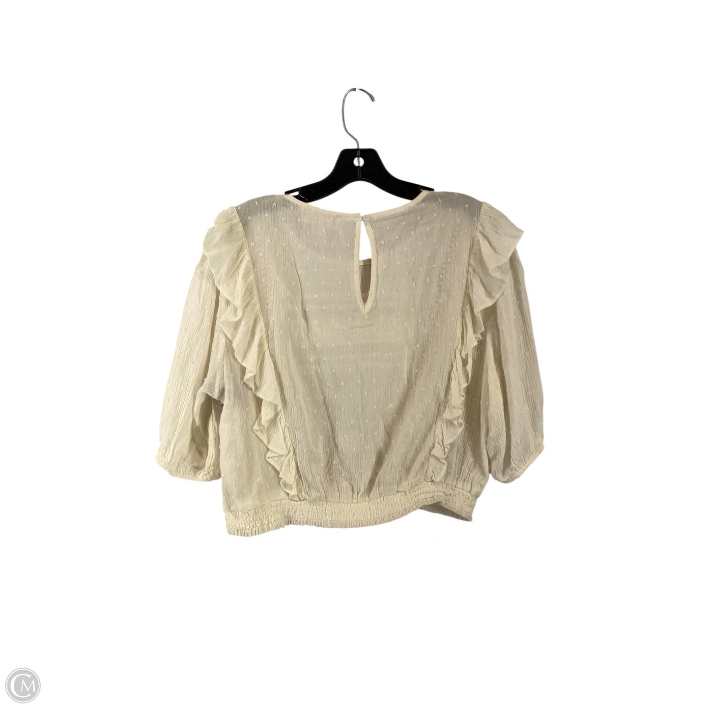 Top Short Sleeve By Loveriche In Cream, Size: L